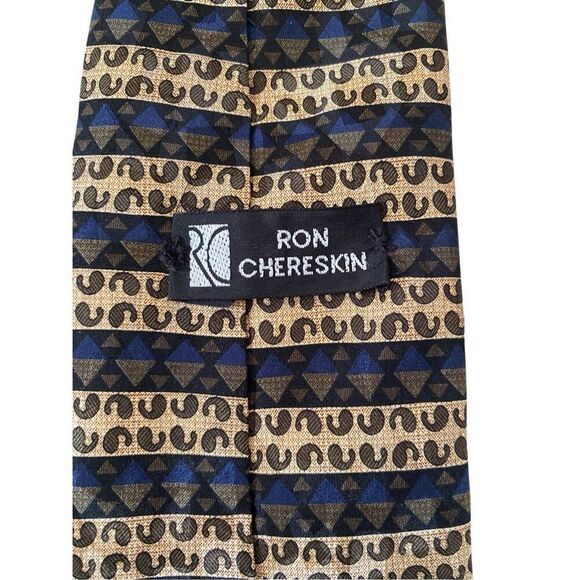 Ron Chereskin Handmade Silk Tie Professional Career Interview Workwear Geometric - Picture 4 of 8